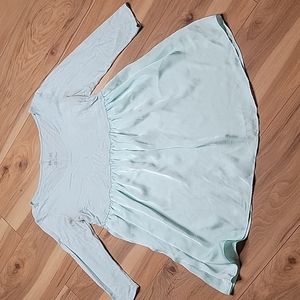 Flutter & Kick Maternity Size S Aqua Blue 3/4 sleeve Top 💙 Baby Doll Sty